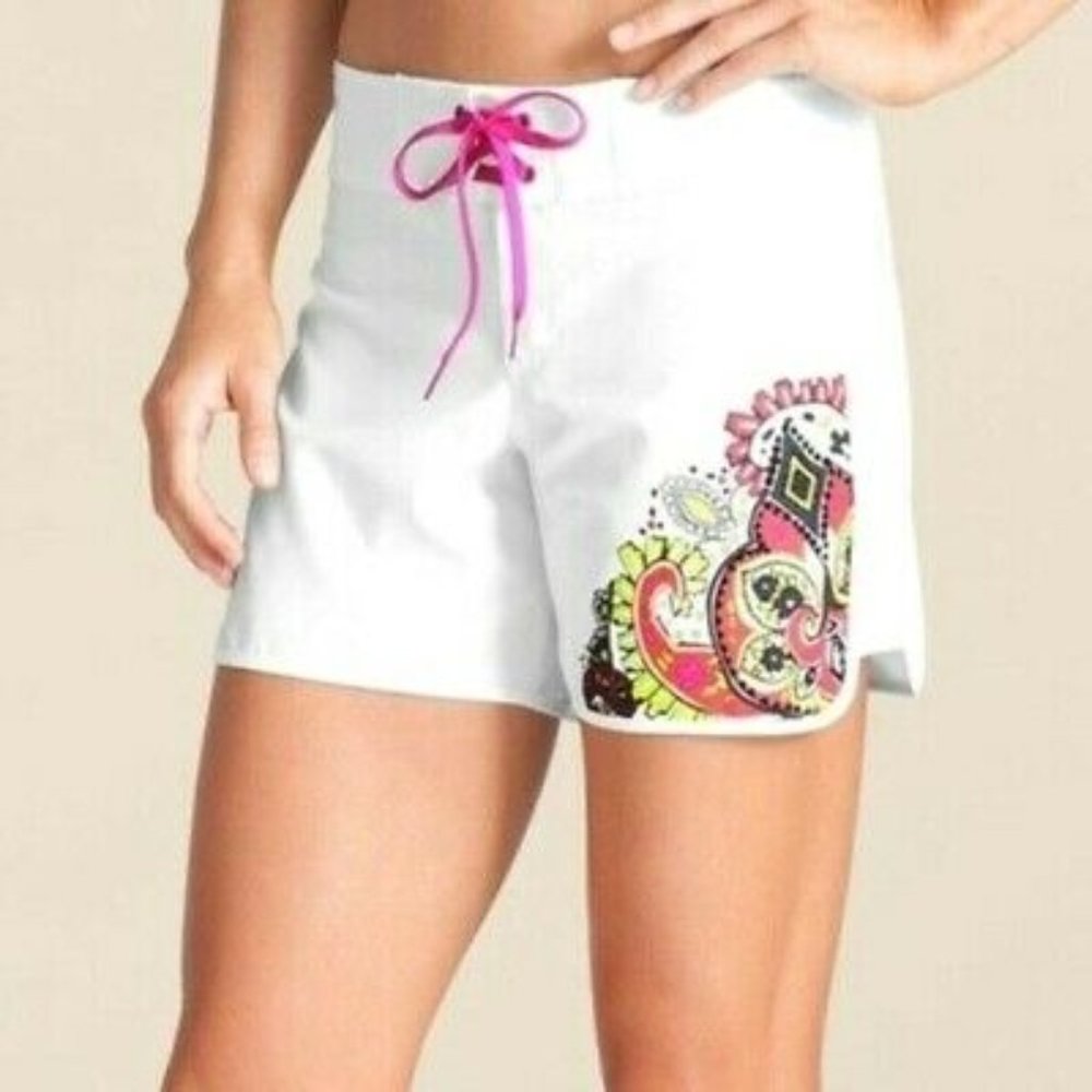 Athleta Shorts White Zanzibar Shorts Swim Surf Athletic Beach Paddleboarding